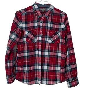 Naturals Shirt Plaid Cotton Button Down L